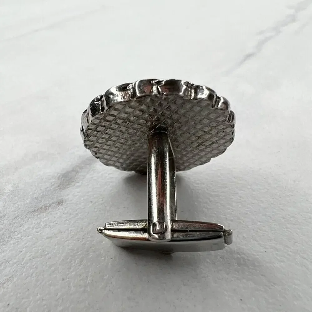 Vintage Round Double Horse Head Single Cufflink